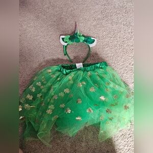 Claire's Light Up Headband & Skirt / Tutu - Green Clover-St. Patrick's Day